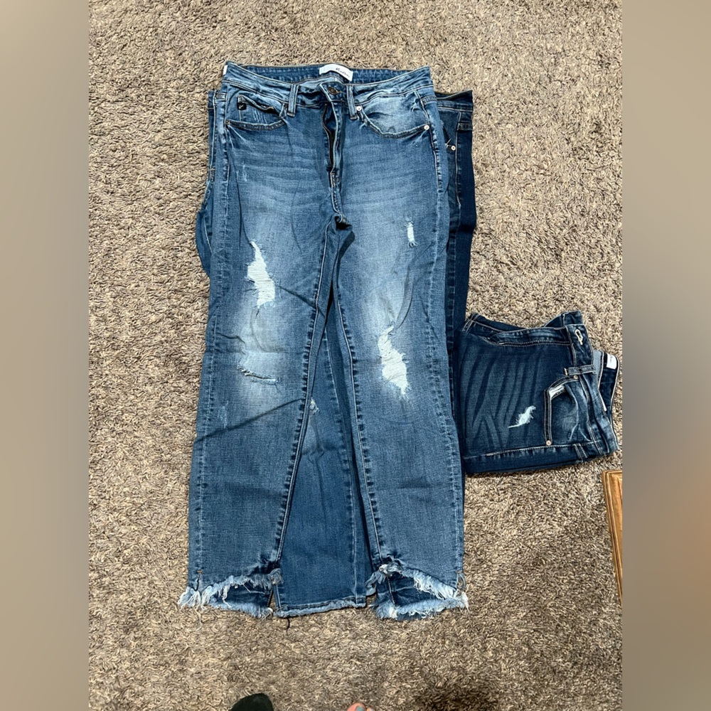 KanCan Women's Distressed Blue Jeans - Picture 4 of 9